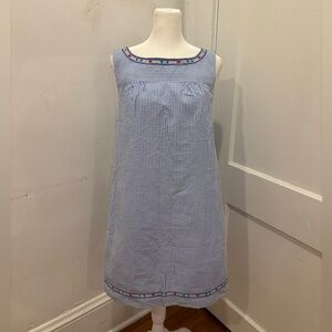 Vineyard Vines Blue Seersucker Pinstripe Shift Dress